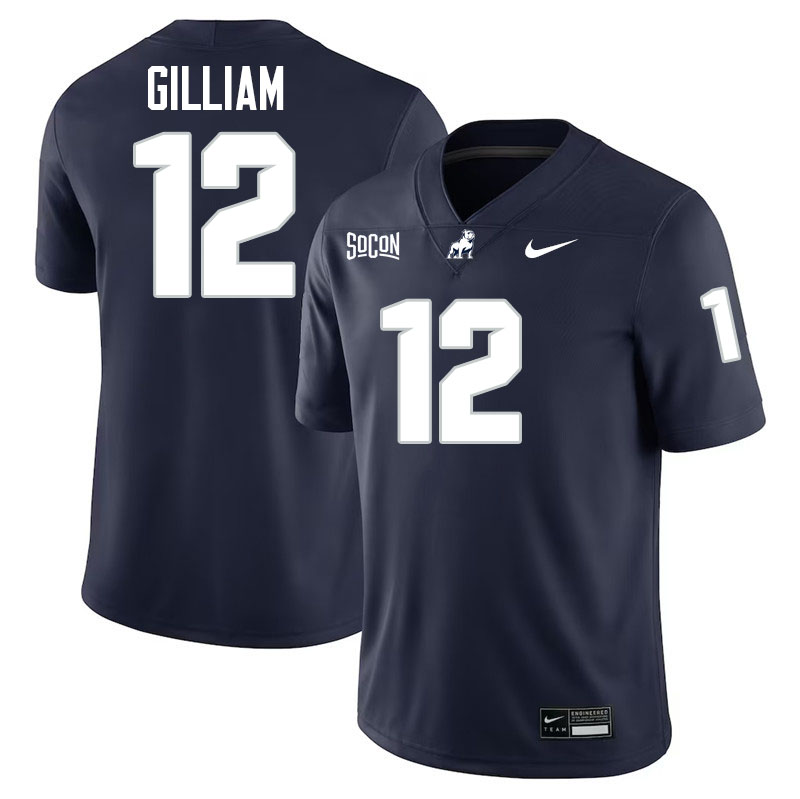 Samford Bulldogs #12 Charlie Gilliam College Football Jerseys,Uniforms-Navy